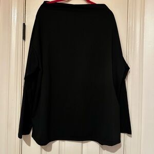 Black Boat Neck Dolman Sleeve Sweatshirt